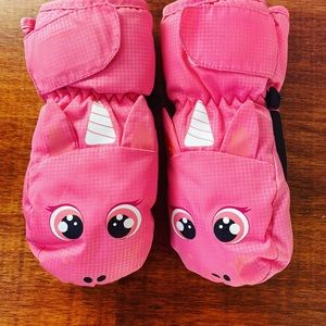 Pink Unicorn 🦄 Waterproof Mittens for Girls 👧